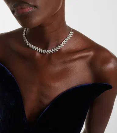 Kamyen Art Deco 18kt white gold choker with diamonds | Thumbnail 5