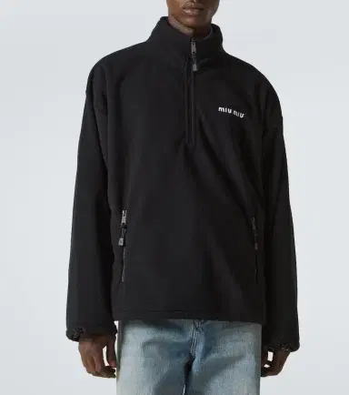 Miu Miu Fleece half-zip sweater | Thumbnail 7 Miu Miu Fleece half-zip sweater | Thumbnail 7