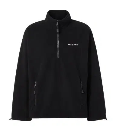 Miu Miu Fleece half-zip sweater | Thumbnail 1 Miu Miu Fleece half-zip sweater | Thumbnail 1