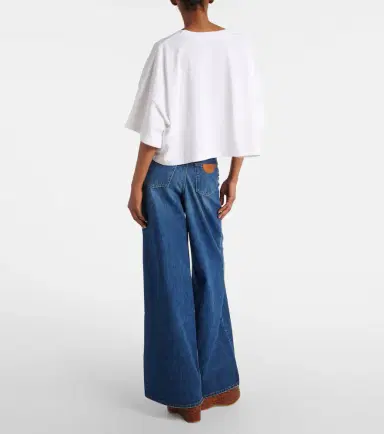 Chloé Chloé Logo cropped cotton jersey T-shirt | Thumbnail 3 Chloé Chloé Logo cropped cotton jersey T-shirt | Thumbnail 3