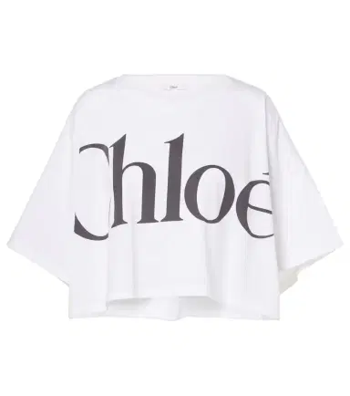 Chloé Chloé Logo cropped cotton jersey T-shirt | Thumbnail 1 Chloé Chloé Logo cropped cotton jersey T-shirt | Thumbnail 1