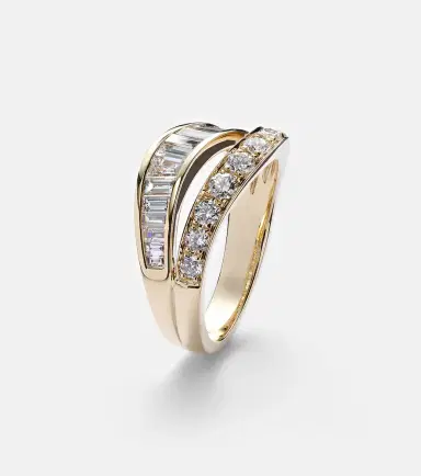 Anita Ko Two Row Wave 18kt gold ring with diamonds | Thumbnail 2