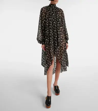 Chloe Chloé Floral silk chiffon midi dress | Thumbnail 2