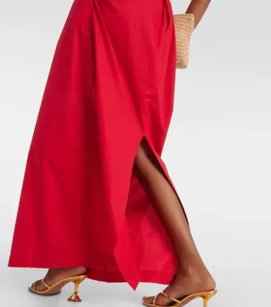 ADRIANA DEGREAS Gathered cotton jersey maxi dress | Thumbnail 2