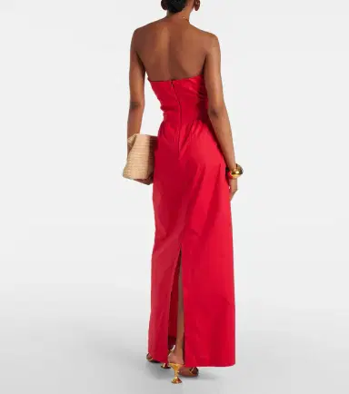 ADRIANA DEGREAS Gathered cotton jersey maxi dress | Thumbnail 4