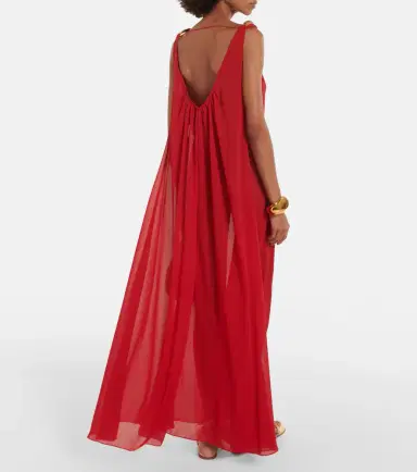 ADRIANA DEGREAS Holiday open-back chiffon maxi dress | Thumbnail 2