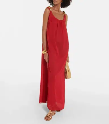 ADRIANA DEGREAS Holiday open-back chiffon maxi dress | Thumbnail 4
