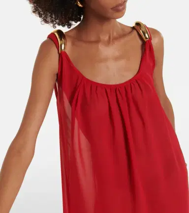 ADRIANA DEGREAS Holiday open-back chiffon maxi dress | Thumbnail 5