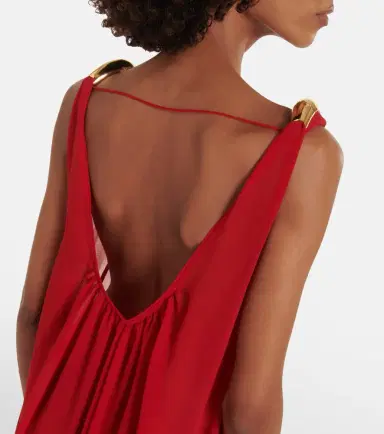 ADRIANA DEGREAS Holiday open-back chiffon maxi dress | Thumbnail 6