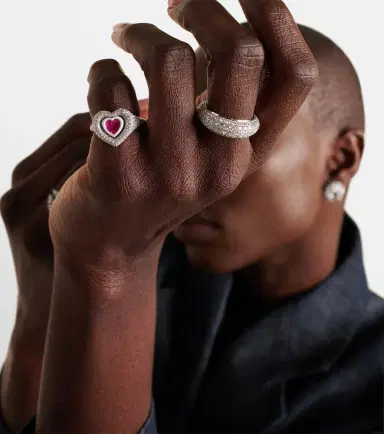 Kamyen Manaal 2.0 18kt white gold pinky ring with ruby and diamonds | Thumbnail 3 Kamyen Manaal 2.0 18kt white gold pinky ring with ruby and diamonds | Thumbnail 3