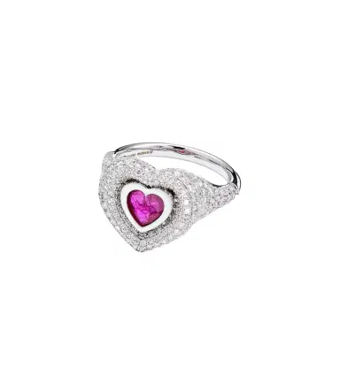Kamyen Manaal 2.0 18kt white gold pinky ring with ruby and diamonds | Thumbnail 1 Kamyen Manaal 2.0 18kt white gold pinky ring with ruby and diamonds | Thumbnail 1