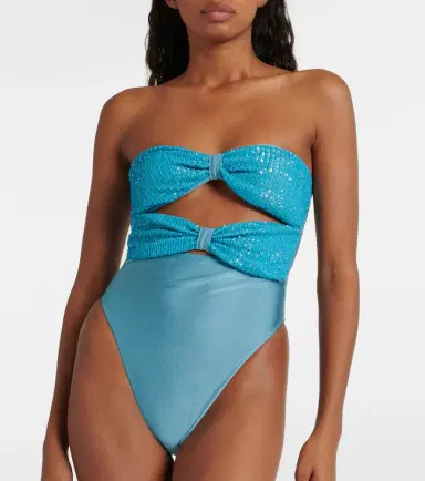 Adriana Degreas Sequined cutout strapless swimsuit | Thumbnail 3