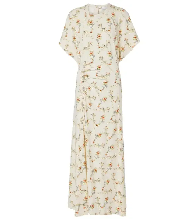 Rabanne Floral gathered midi dress