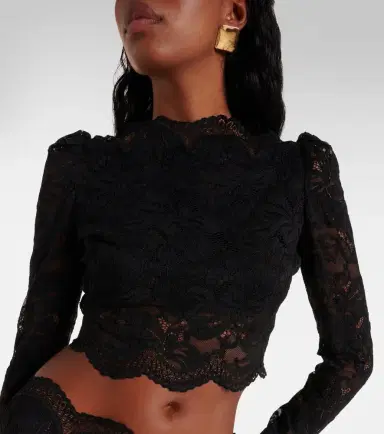 Rabanne Floral lace crop top | Thumbnail 3
