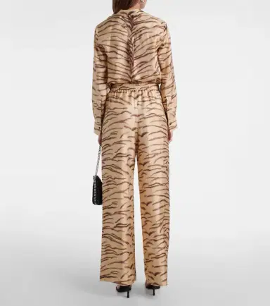 Stella McCartney Printed high-rise silk wide-leg pants | Thumbnail 5