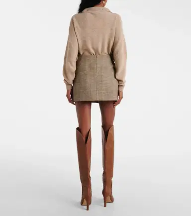 Stella McCartney Herringbone wool-blend miniskirt | Thumbnail 4