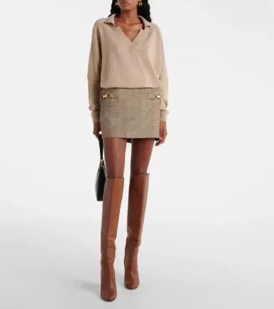 Stella McCartney Herringbone wool-blend miniskirt | Thumbnail 5