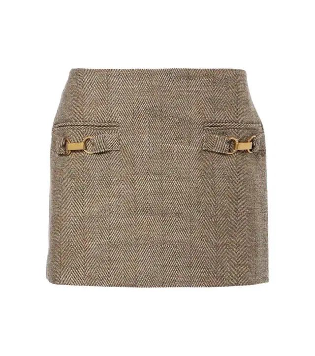 Stella McCartney Herringbone wool-blend miniskirt