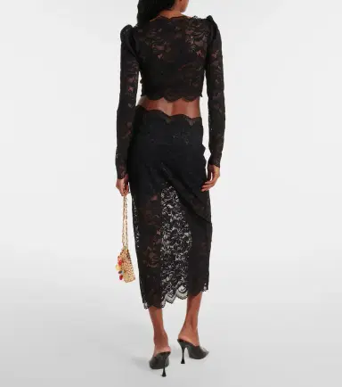Rabanne Floral lace midi skirt | Thumbnail 4 Rabanne Floral lace midi skirt | Thumbnail 4