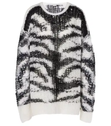Stella McCartney Zebra-print wool-blend sweater | Thumbnail 1 Stella McCartney Zebra-print wool-blend sweater | Thumbnail 1