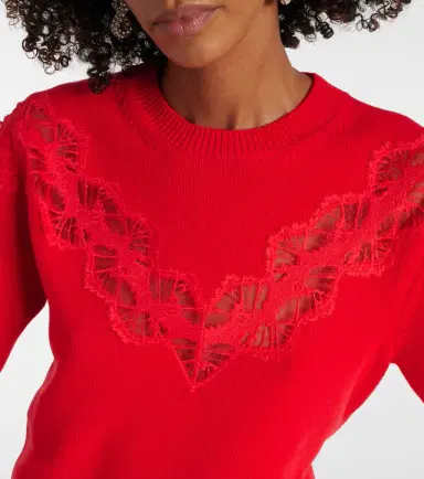 Stella McCartney Lace-trimmed wool sweater | Thumbnail 2