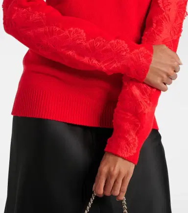 Stella McCartney Lace-trimmed wool sweater | Thumbnail 3