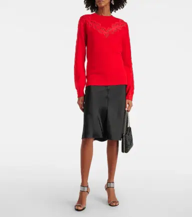Stella McCartney Lace-trimmed wool sweater | Thumbnail 4