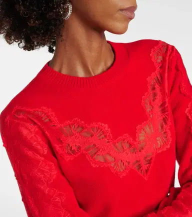Stella McCartney Lace-trimmed wool sweater | Thumbnail 6