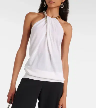 Stella McCartney Embellished halterneck wool top | Thumbnail 4