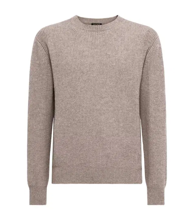Ribbed-knit cashmere sweater