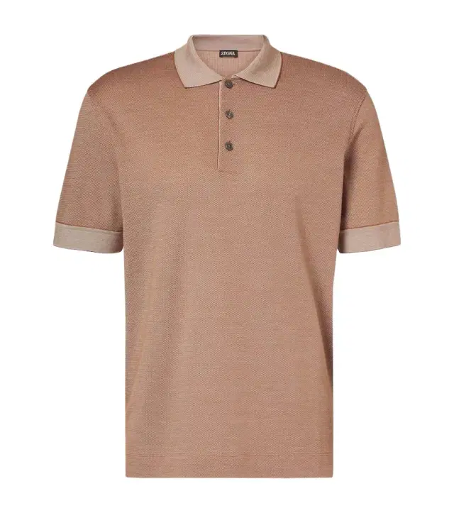 Cotton and silk polo shirt