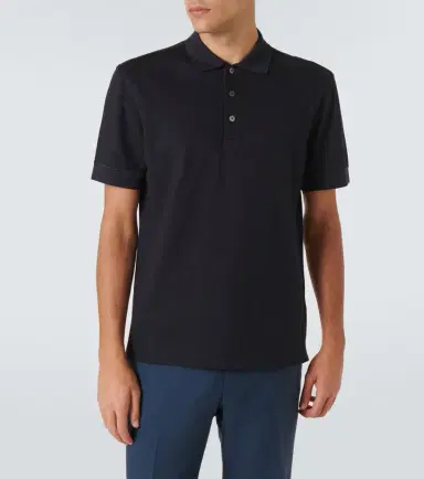 Zegna Cotton and silk polo shirt | Thumbnail 3 Zegna Cotton and silk polo shirt | Thumbnail 3