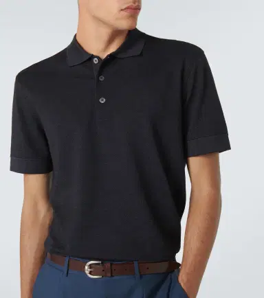 Zegna Cotton and silk polo shirt | Thumbnail 4 Zegna Cotton and silk polo shirt | Thumbnail 4