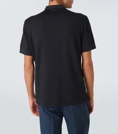Zegna Cotton and silk polo shirt | Thumbnail 5 Zegna Cotton and silk polo shirt | Thumbnail 5