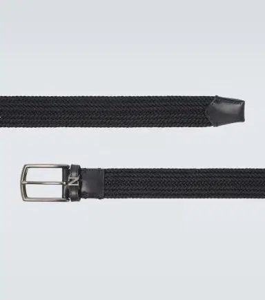 Zegna Woven leather-trimmed belt | Thumbnail 2