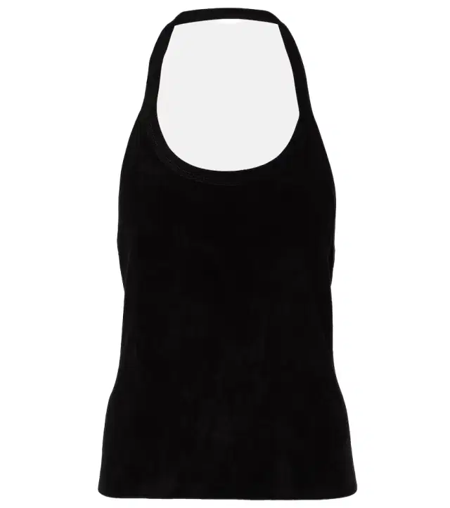 STOULS Cherry halterneck suede top