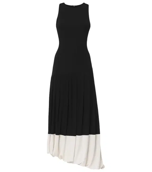 Victoria Beckham Colorblocked jersey midi dress