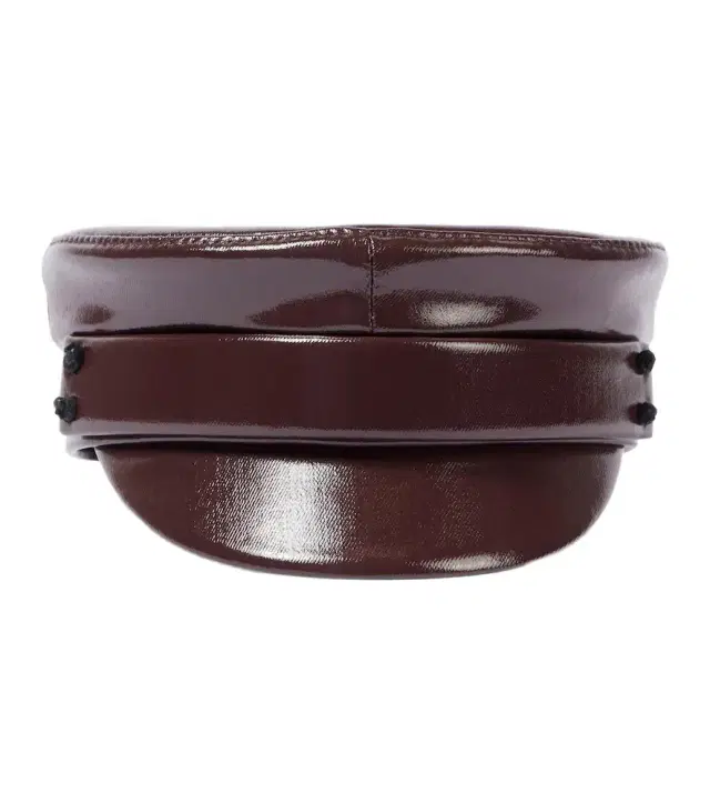 Faux leather newsboy cap