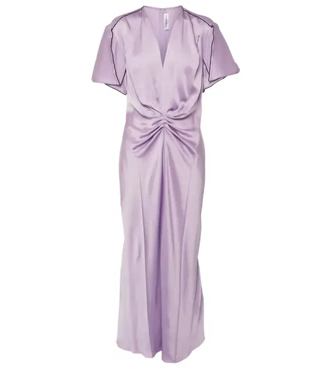 Victoria Beckham Gathered satin midi dress