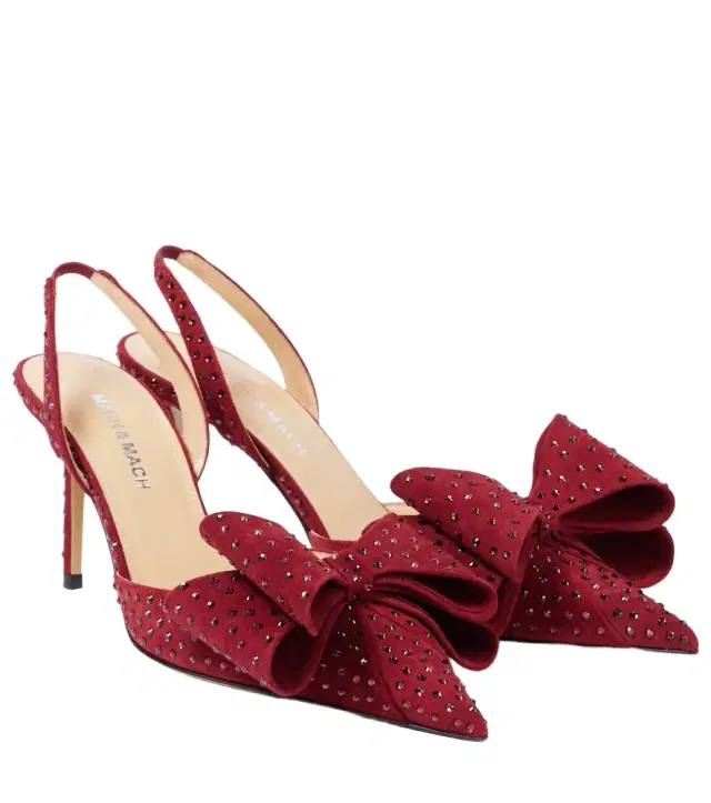 Mach & Mach Le Cadeau 85 suede slingback pumps