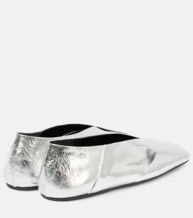 Jil Sander Metallic leather ballet flats | Thumbnail 4
