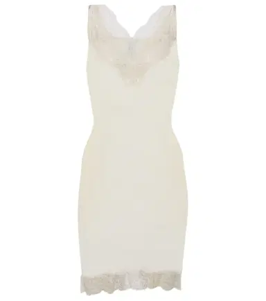 Saint Laurent Lace-trimmed silk minidress | Thumbnail 1