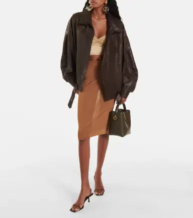 Saint Laurent Oversized leather bomber jacket | Thumbnail 2 Saint Laurent Oversized leather bomber jacket | Thumbnail 2