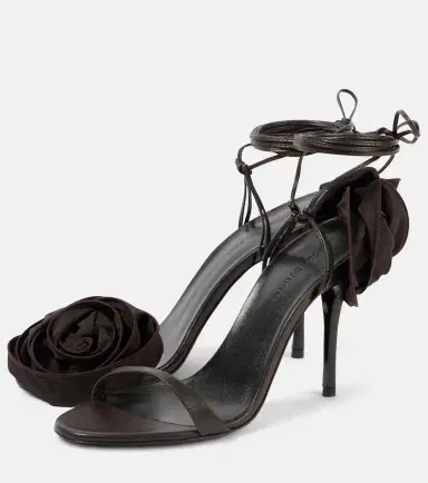 Magda Butrym Floral-appliqué satin sandals | Thumbnail 3