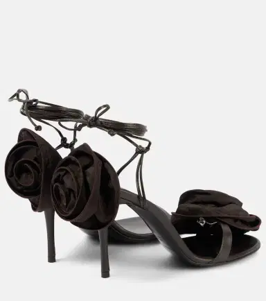 Magda Butrym Floral-appliqué satin sandals | Thumbnail 4