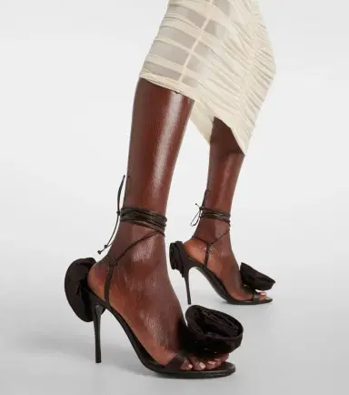Magda Butrym Floral-appliqué satin sandals | Thumbnail 6