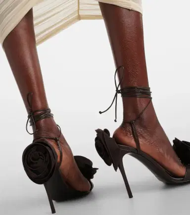 Magda Butrym Floral-appliqué satin sandals | Thumbnail 7