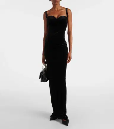 Balenciaga Velvet jersey bustier gown | Thumbnail 5