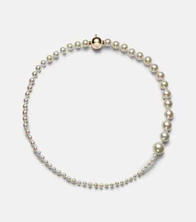 Sophie Bille Brahe Peggy à Pied 14kt gold anklet with freshwater pearls | Thumbnail 3