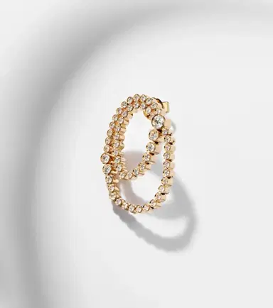 Sophie Bille Brahe Embrassée de Diamant 18kt gold single drop earring with diamonds | Thumbnail 3